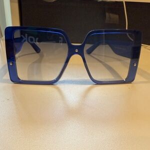 Blue Square Oversized Sunglasses